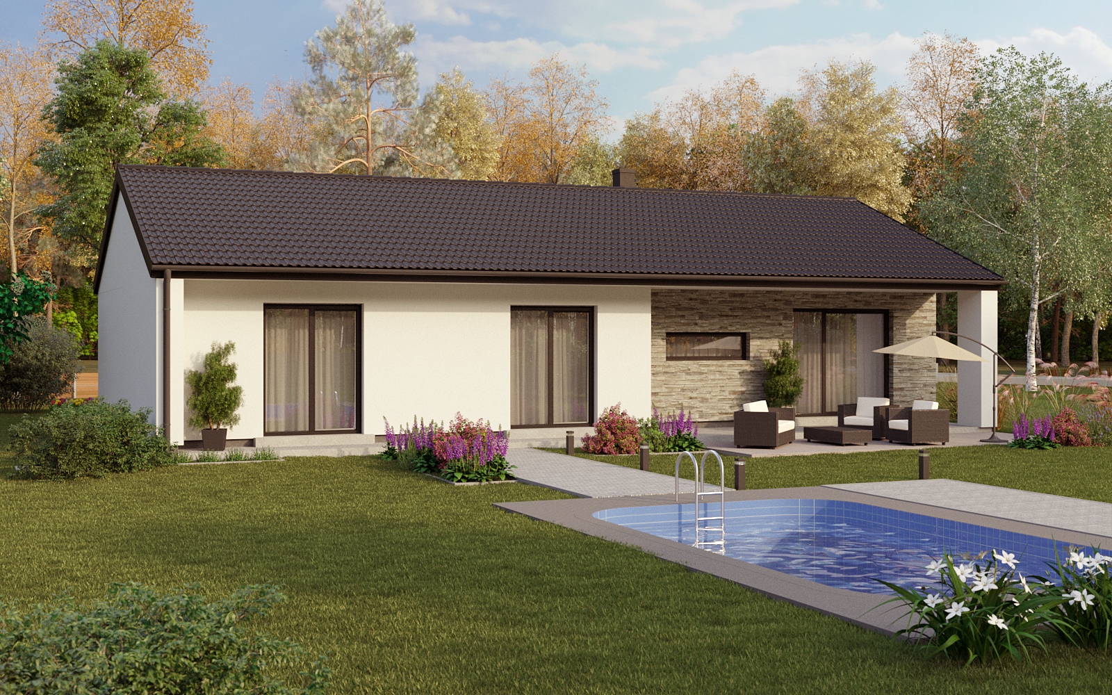 Typový dům PROGRES LUX 4+1 se sedlovou střechou