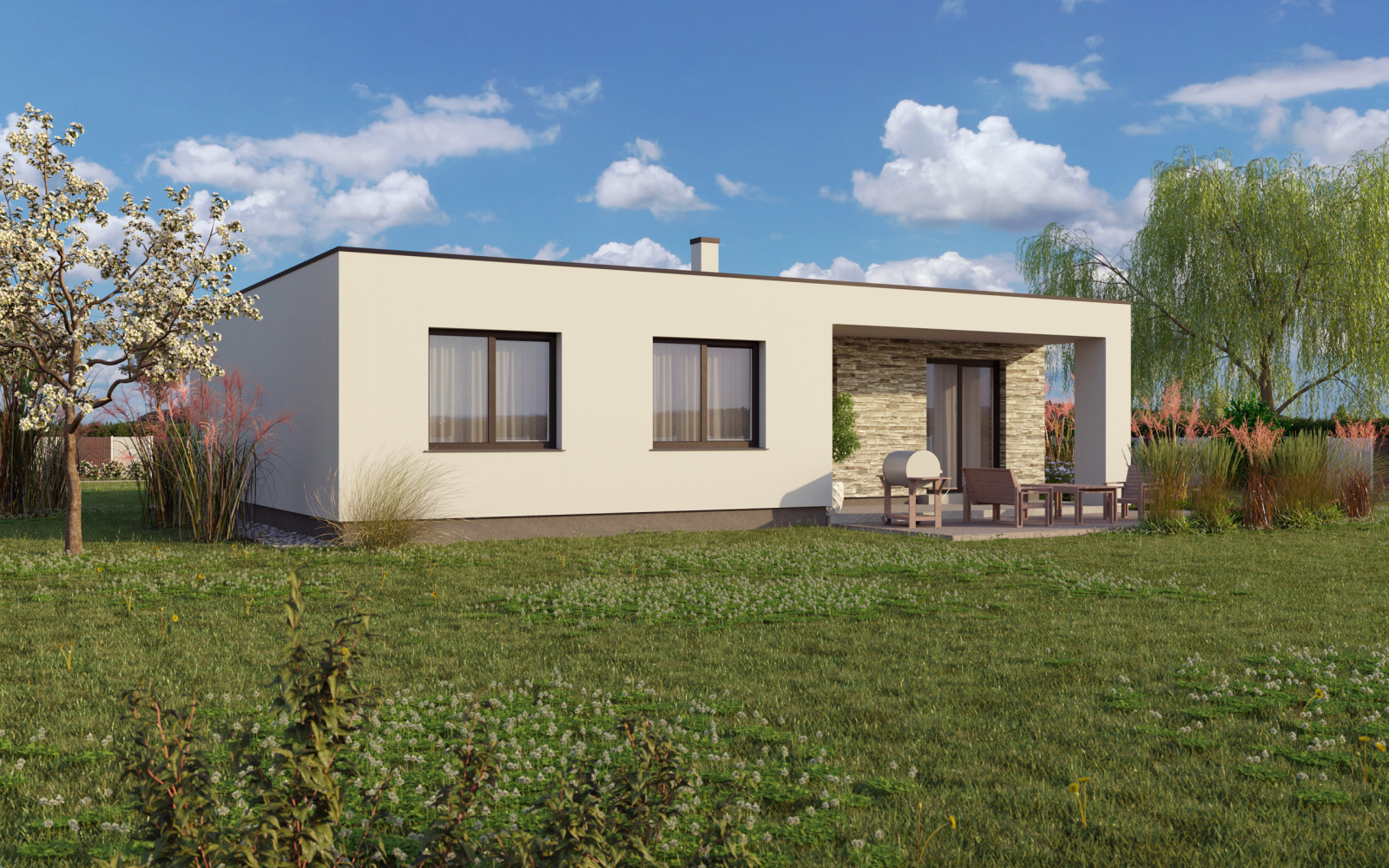 Typový dům PROGRES MINI 4+1 s plochou střechou